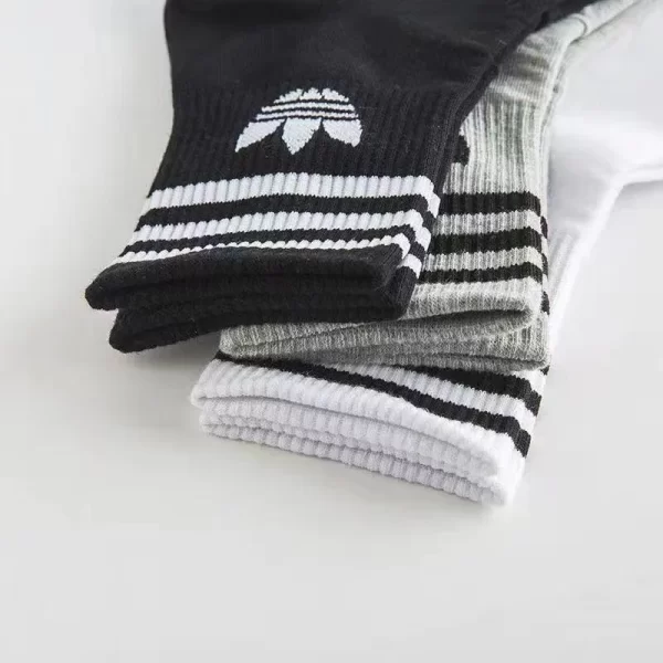 Adidas 5 Pairs Three Bar Classic Socks - Image 3