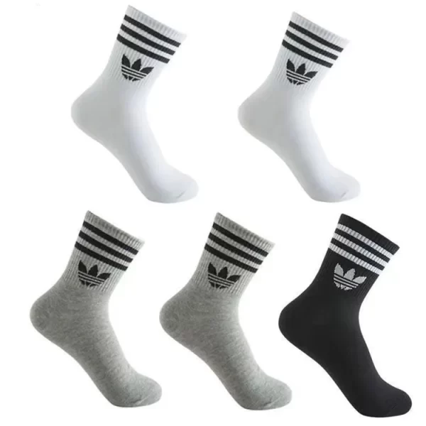 Adidas 5 Pairs Three Bar Classic Socks