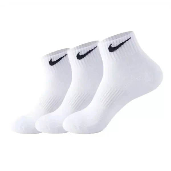 Nike Men's and Women's Sports Socks, Solid Color, Cotton, Breathable, Thick, Odor Proof, Knee-High Sports Socks, Black/White