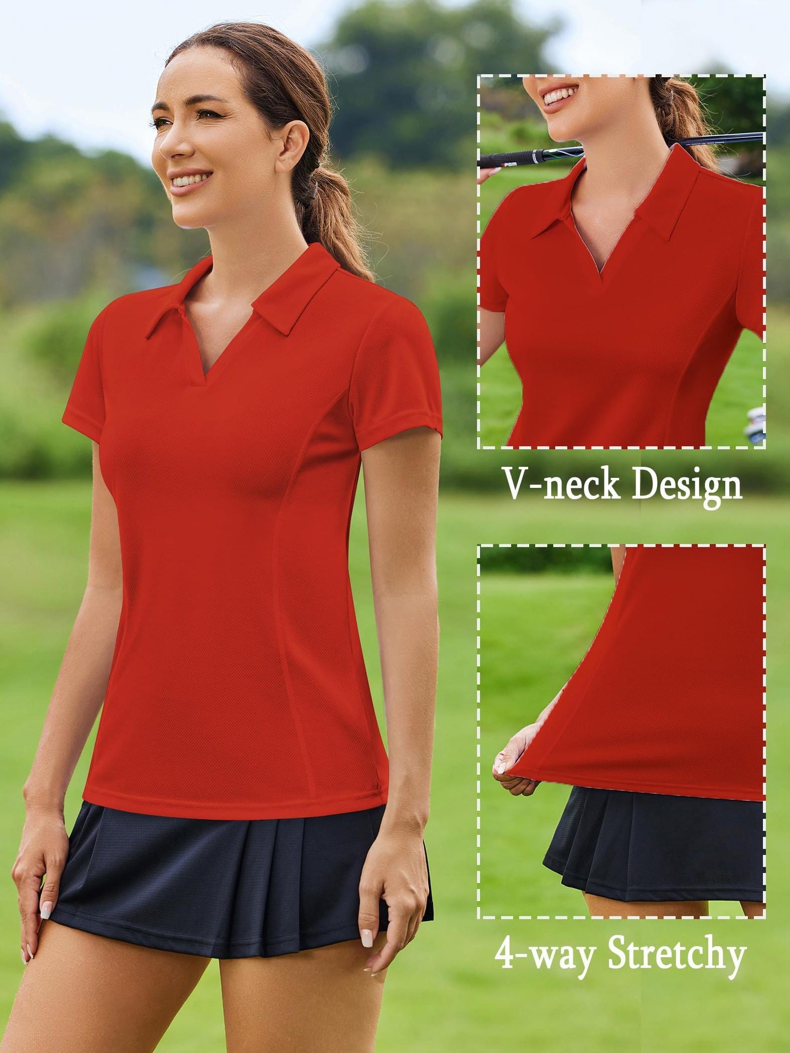 Womens White Pickleball Polo Shirt - Image 9