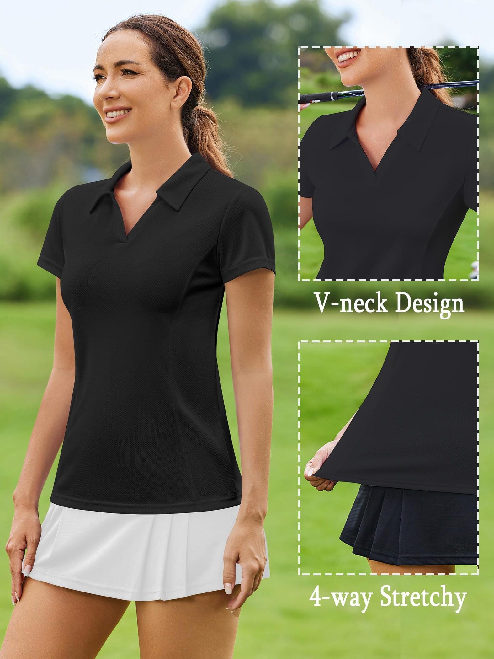 Womens White Pickleball Polo Shirt - Image 10