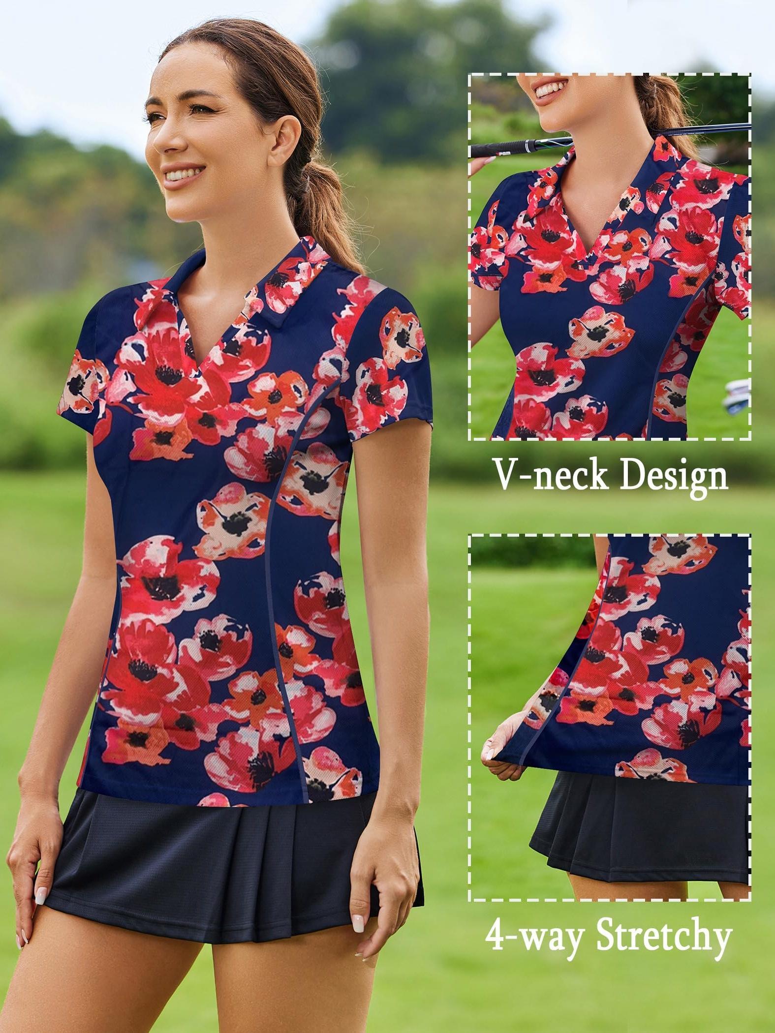 Womens White Pickleball Polo Shirt - Image 7