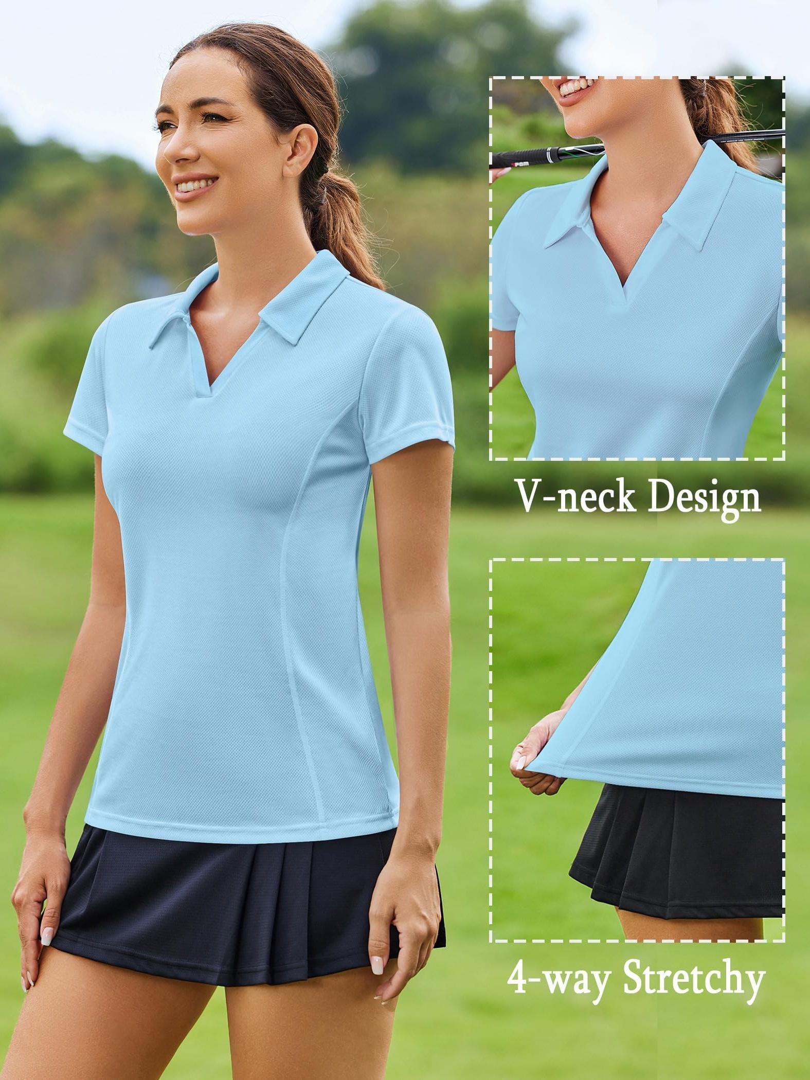 Womens White Pickleball Polo Shirt - Image 5