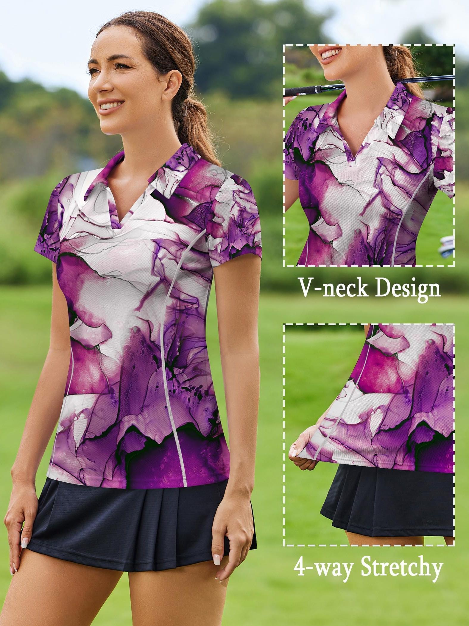 Womens White Pickleball Polo Shirt - Image 2