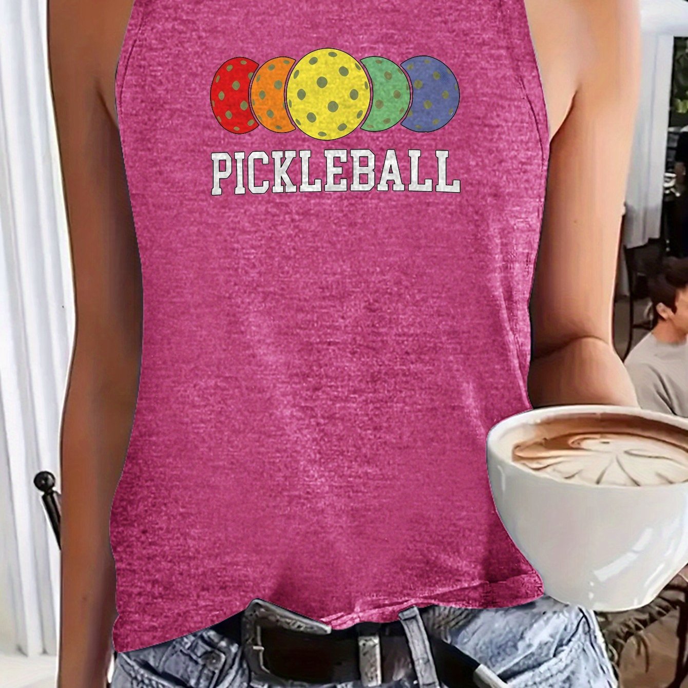 Women's Pickleball Graphic Sleeveless Tank Top - Image 7