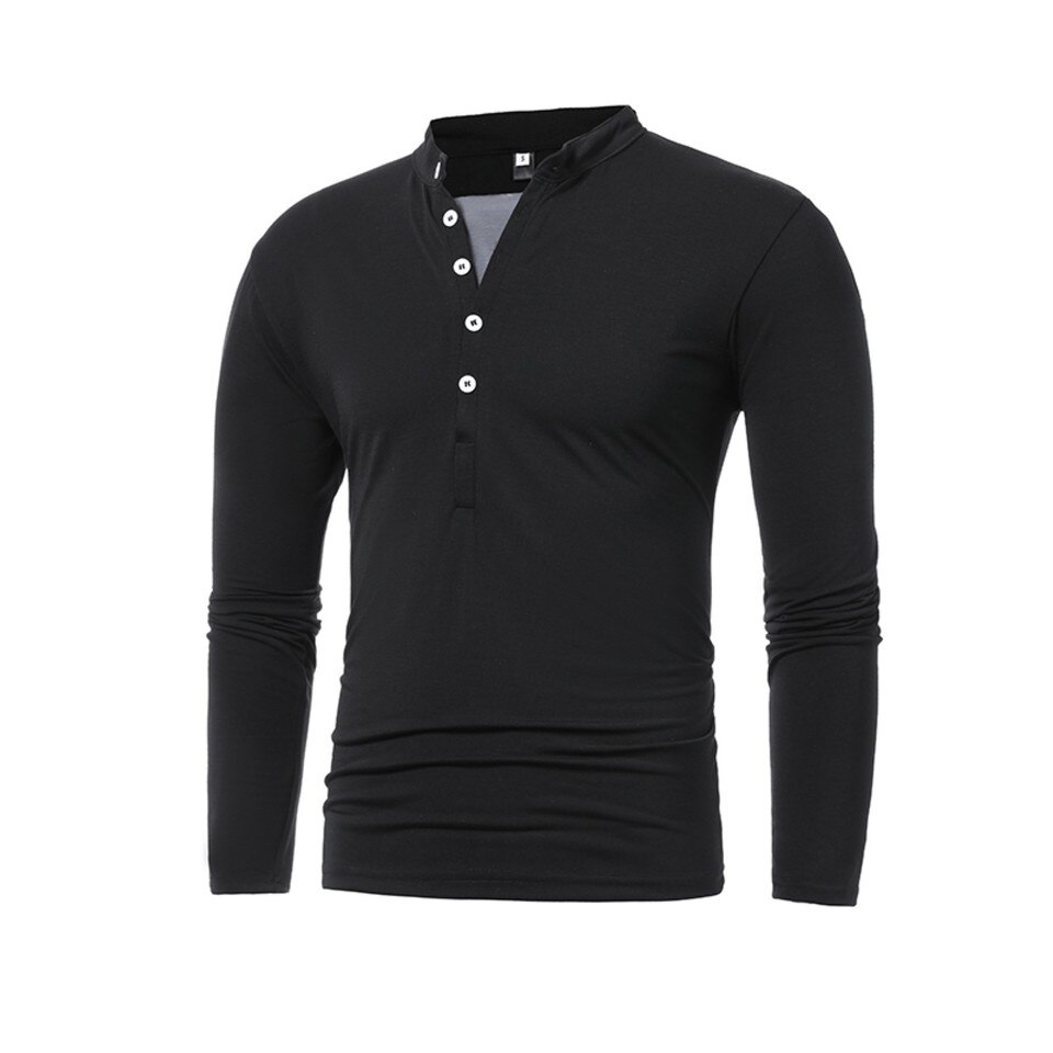 Casual Long Sleeve Henley Shirt - Image 5