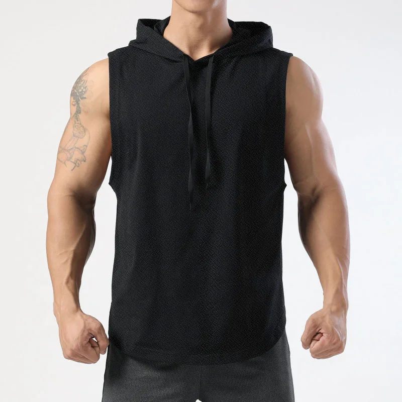 Black Hooded Tank Top