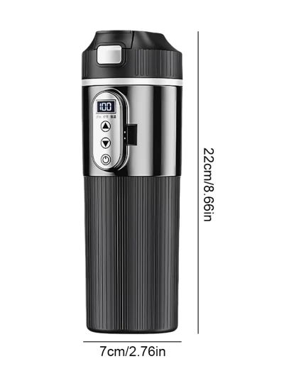 12V/24V Stainless Steel Heat Thermos 500 ML = 16 oz. Cup Car Heating  Smart Temperature Sensor Heats milk, coffee, water.