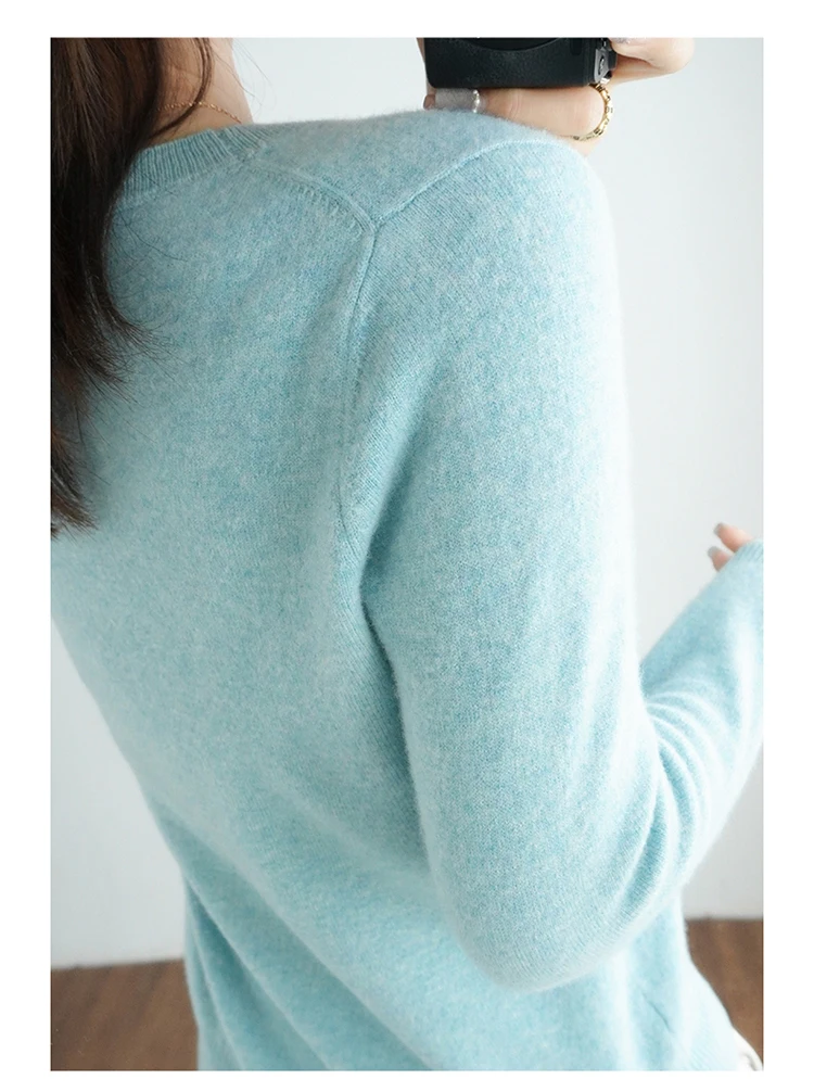 Casual Knitted Top Autumn And Winter Cashmere Sweater Women's Crew Neck Pullover. Multiple colors - Image 39