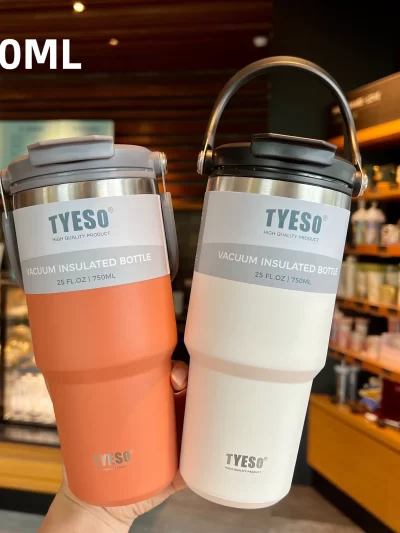 750ML Tyeso Coffee Cup Stainless Steel Thermos Double-layer Insulation Cold Hot Travel Mug