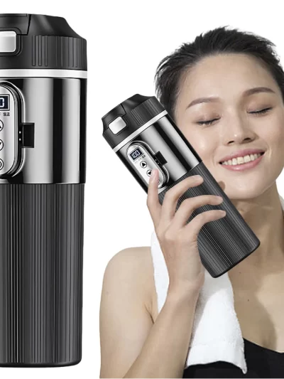 12V/24V Stainless Steel Thermos 500 ML = 16 oz. Cup Car Heating  Smart Temperature Sensor Heats milk, coffee, water.