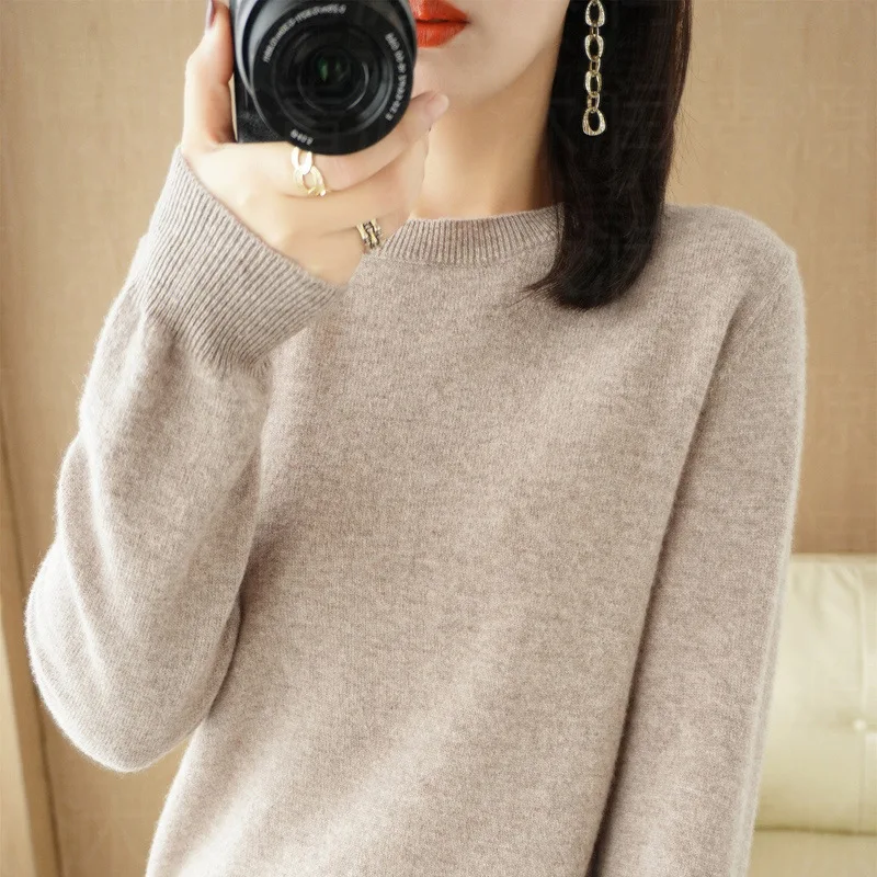 Casual Knitted Top Autumn And Winter Cashmere Sweater Women's Crew Neck Pullover. Multiple colors - Image 7