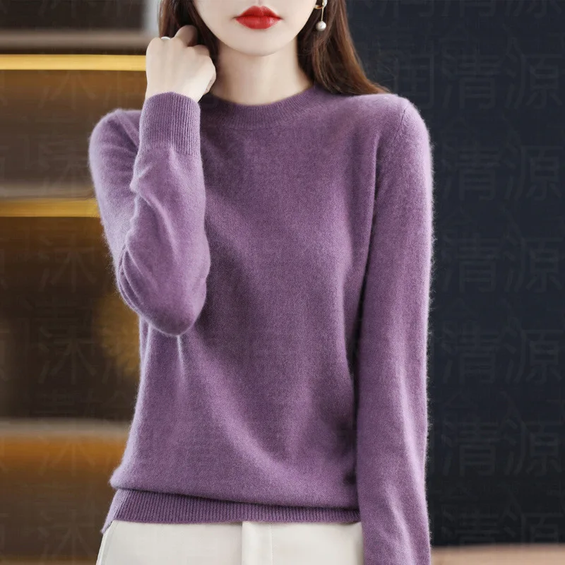 Casual Knitted Top Autumn And Winter Cashmere Sweater Women's Crew Neck Pullover. Multiple colors - Image 11