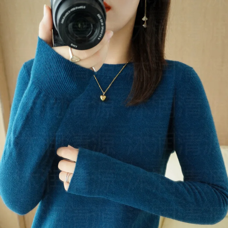 Casual Knitted Top Autumn And Winter Cashmere Sweater Women's Crew Neck Pullover. Multiple colors - Image 18