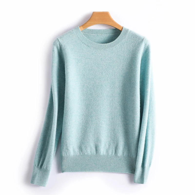 Casual Knitted Top Autumn And Winter Cashmere Sweater Women's Crew Neck Pullover. Multiple colors - Image 4