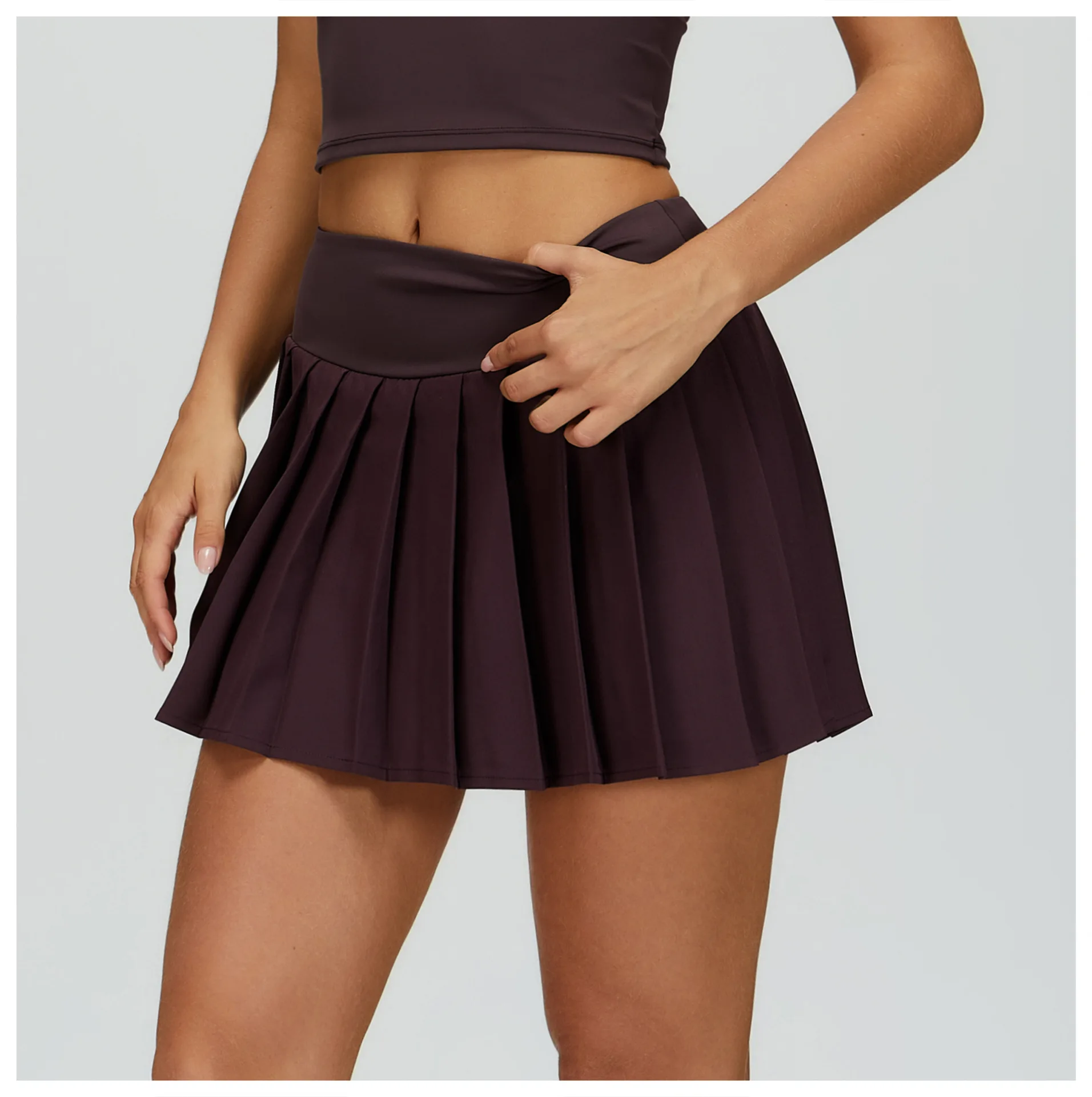 Women Pleated Pocket Skirt Gym Workout Short Breathable - Image 18