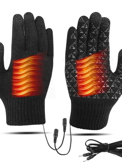 Winter Heated Gloves for Women Man Touch Touchscreen Thicken Thermal Arthritis Pain Relief USB Knitted Hand Warmer 1 Pair