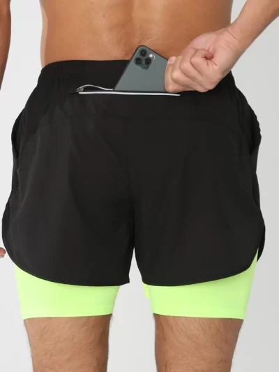 2025New Men Shorts  2 In 1 Quick Dry Workout Training Gym Fitness Jogging and Court Shorts  2 Pockets