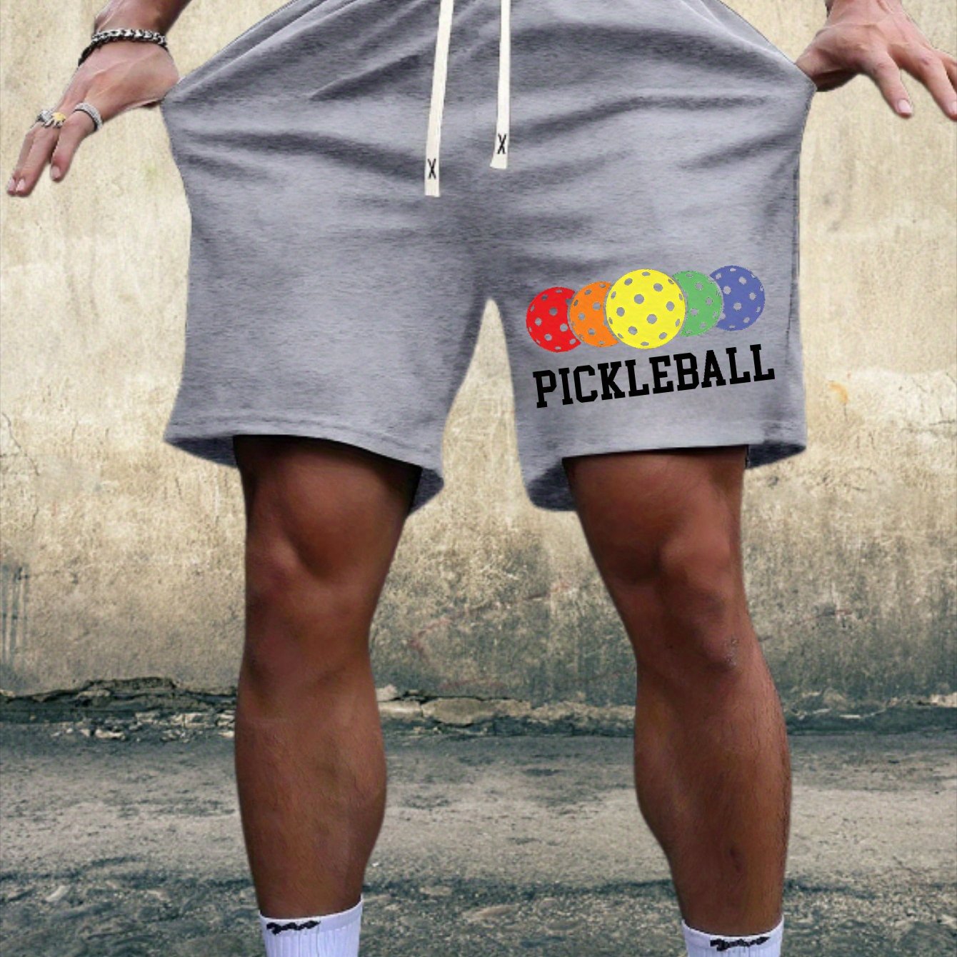 Black or Grey Shorts with Bold 'PICKLEBALL' Lettering - Men'S Pickleball Quick-Dry Athletic Pants with Elastic Drawstring Waist, Lightweight Gym & Casual Shorts - Image 12