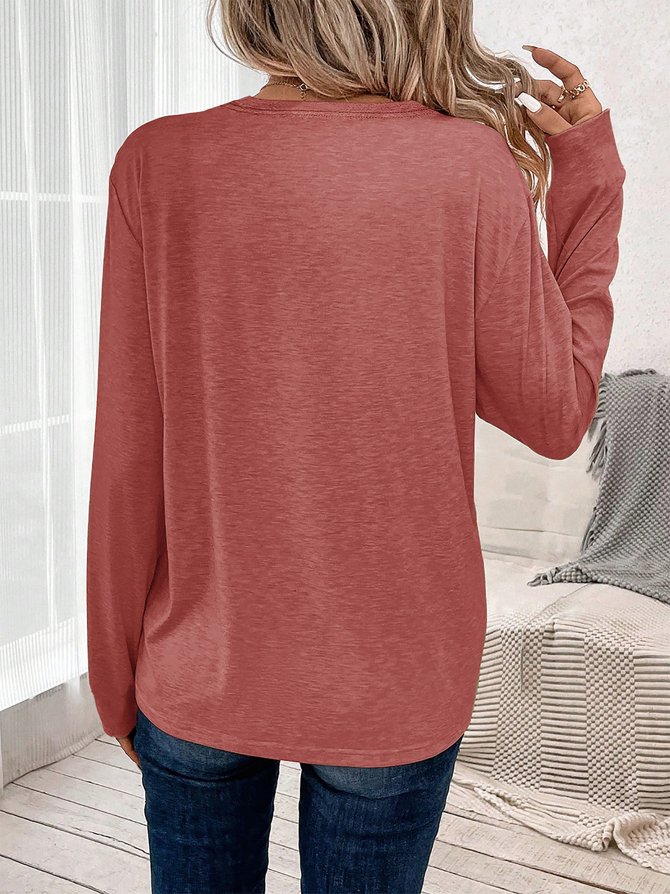 Women's Pickleball-Themed Long Sleeve Shirt - Multicolor Balls, Stretch Casual Top, Crew Neck, Soft S-XXL - Image 5