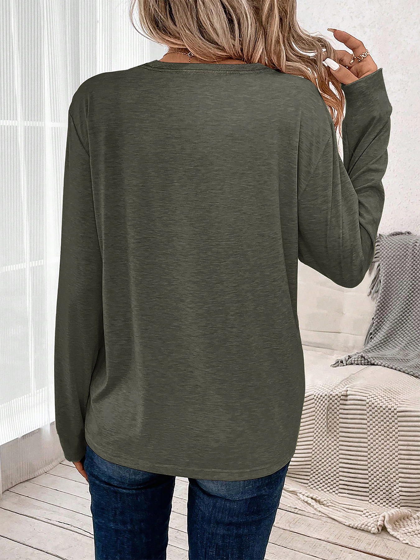 Women's Pickleball-Themed Long Sleeve Shirt - Multicolor Balls, Stretch Casual Top, Crew Neck, Soft S-XXL - Image 7