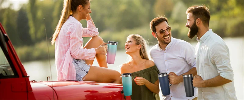 24oz Insulated Stainless Steel Travel Mug Lid Handle Hot Cold Double-Wall - Image 8