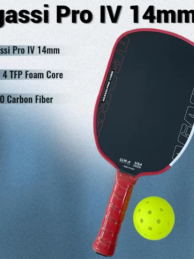 Agassi Pro 4 Pickleball Paddles 14mm OEM Gen 4 TFP Foam Core T700 Carbon Fiber More Power & Spin