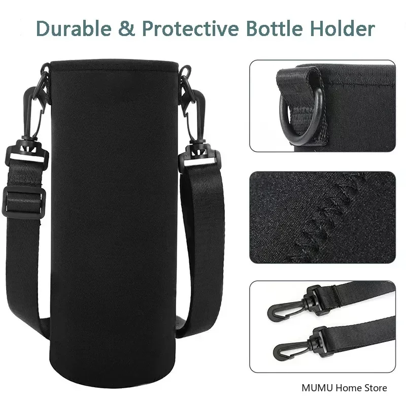750ML/1000ML/1500ML Sports Water Bottle Case Insulated Bag Neoprene Pouch Sleeve Cover - Image 2