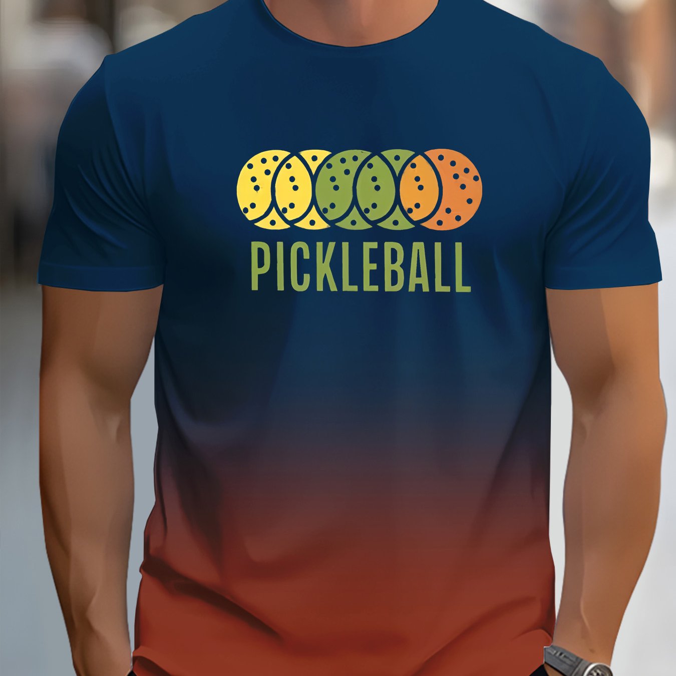 Men's 3D Pickleball-Themed T-Shirt with Neon Green/Yellow/Pickle Print - Casual Sportswear & Casual Attire, Breathable Round Neck Short Sleeve Tee forPlayers and Fans - Image 14